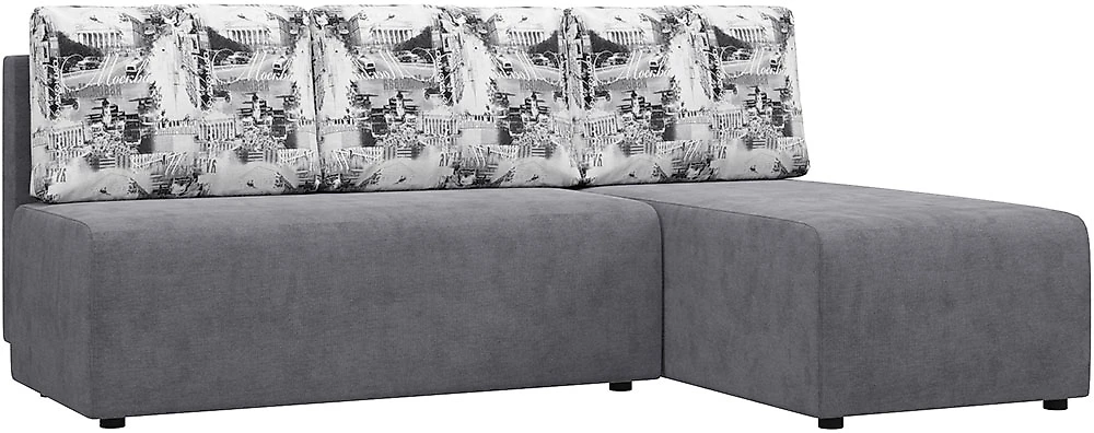 Угловой диван с подушками Сеул Графит Сити