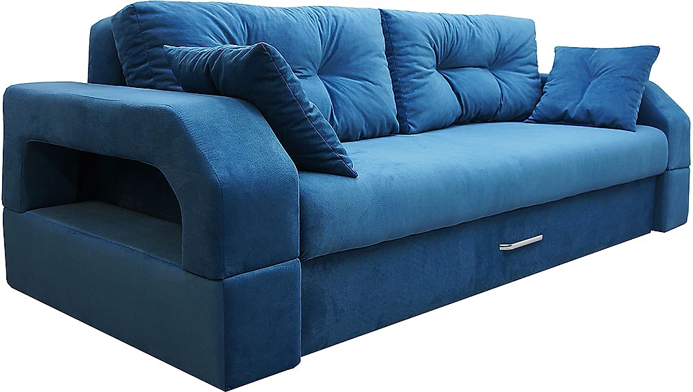 Синий прямой диван Манчестер-07 СПБ
