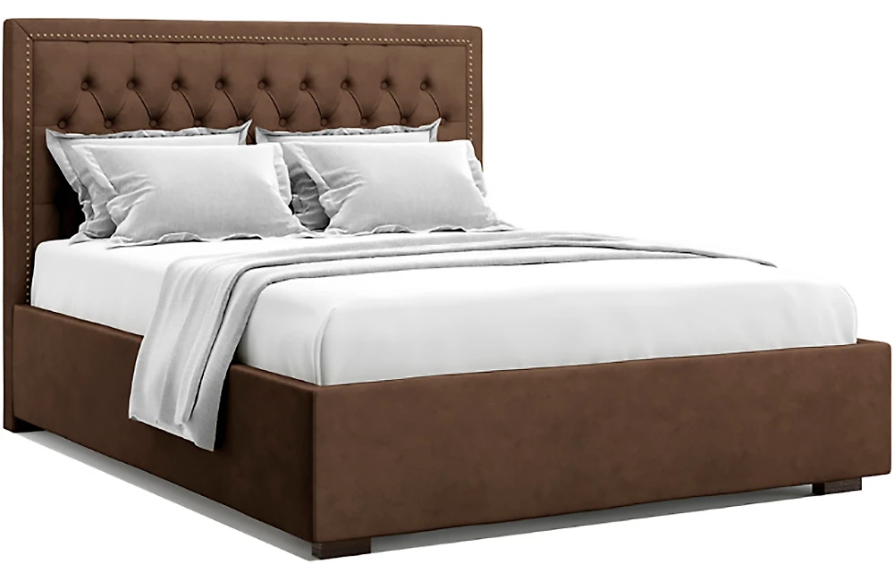Современная двуспальная кровать Орто Шоколад