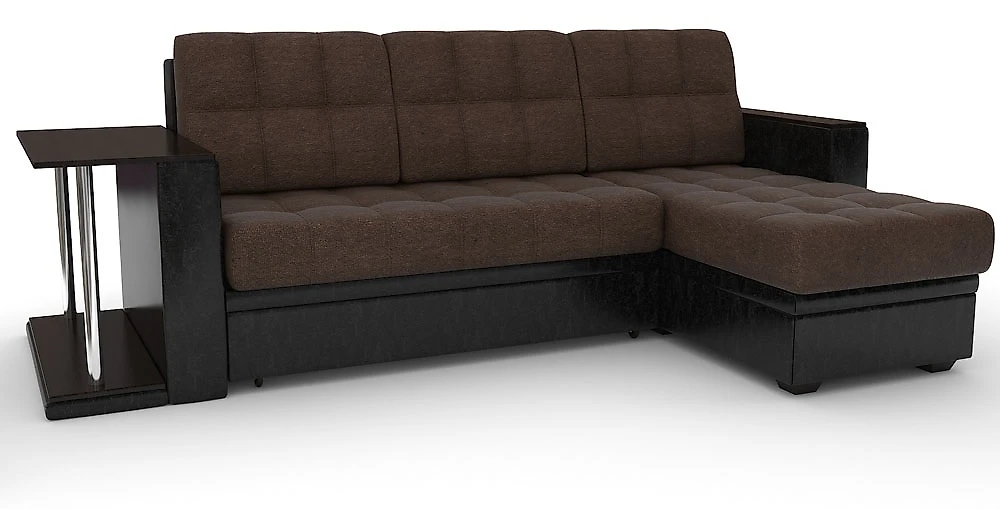 Угловой диван венге Атланта-эконом Мальта Браун со столиком