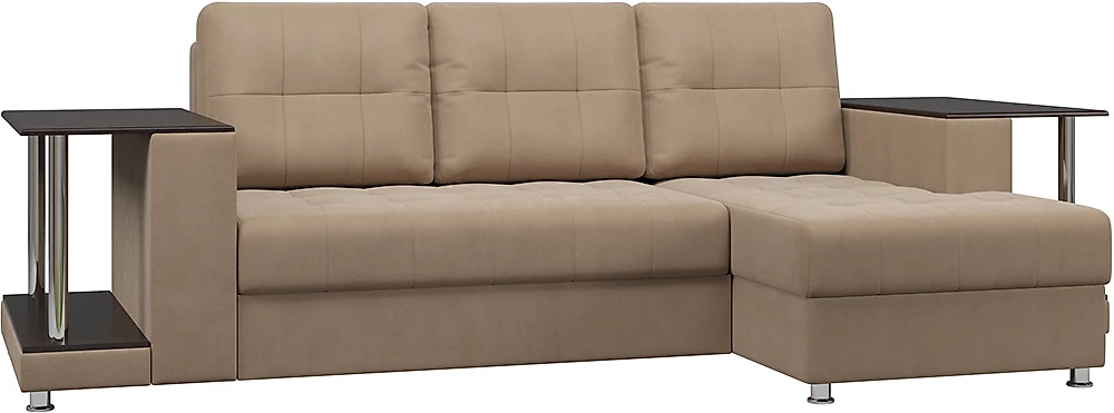 Угловой диван для ежедневного сна Атланта Дабл Плюш Сахара