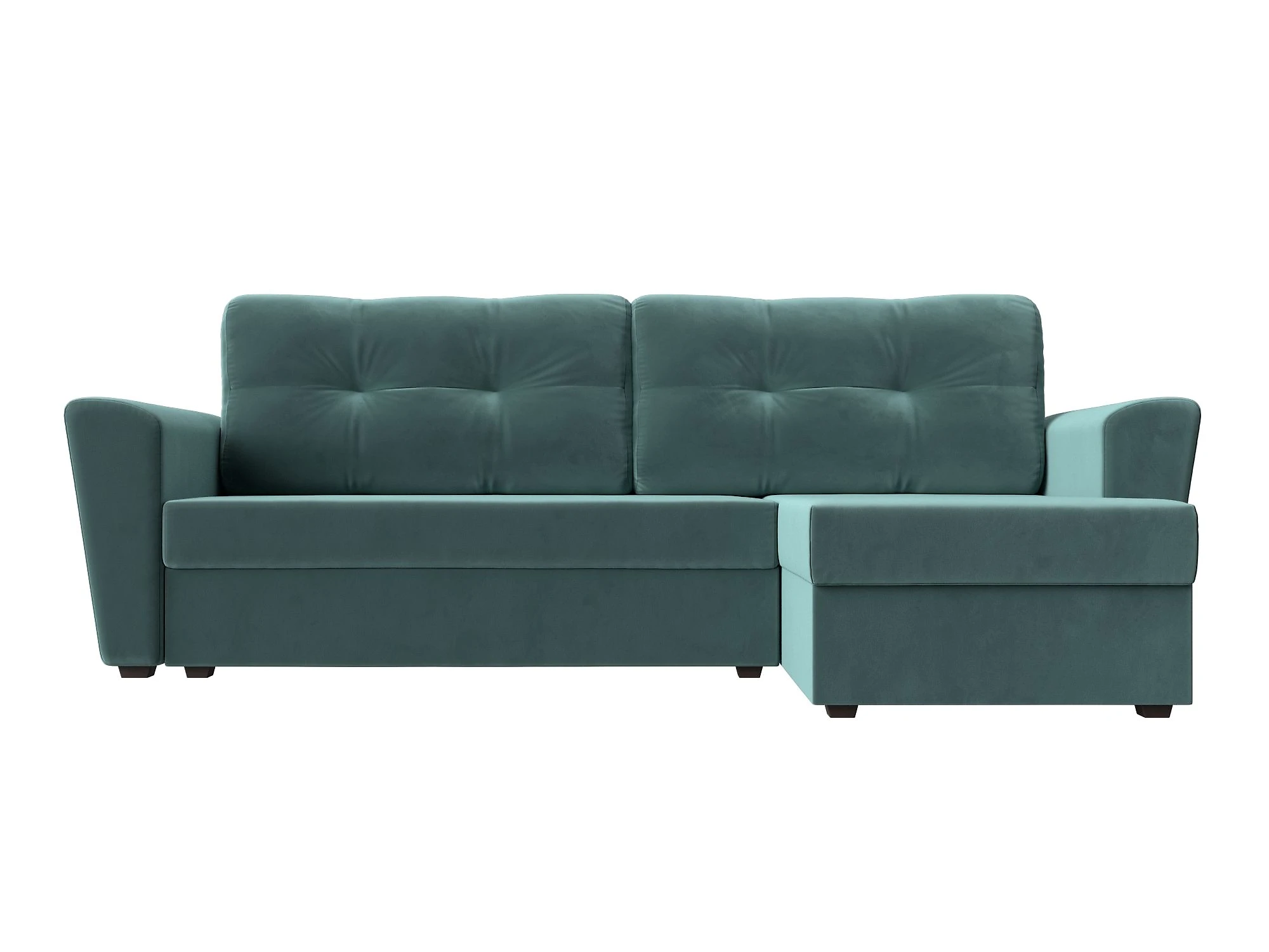 Угловой диван с правым углом Амстердам Лайт Плюш Дизайн 2