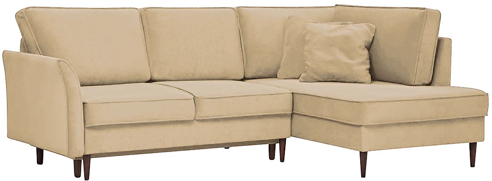 Угловой диван из велюра Джулия Софт Беж