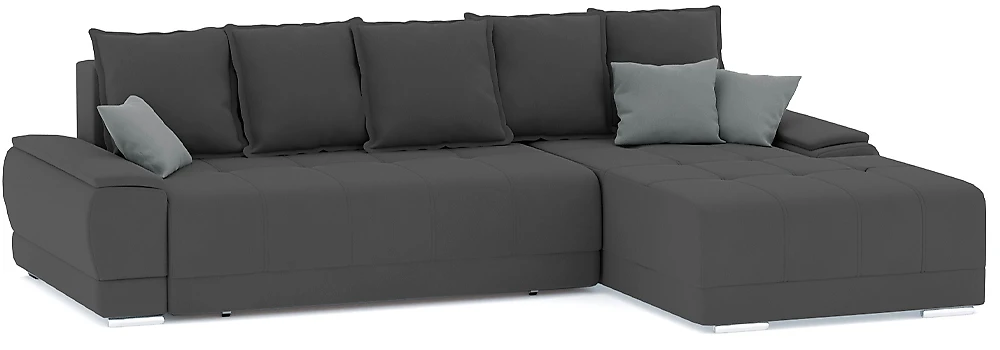 Угловой диван с независимым пружинным блоком Nordviks (Модерн) Плюш Плюш Грей - Лайт Грей
