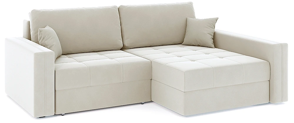 Угловой диван с независимым пружинным блоком Брест-2 Плюш Крем