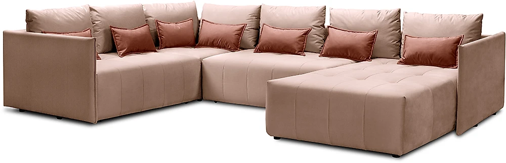 Угловой диван с ящиком для белья Чилетти П-образный Бордо
