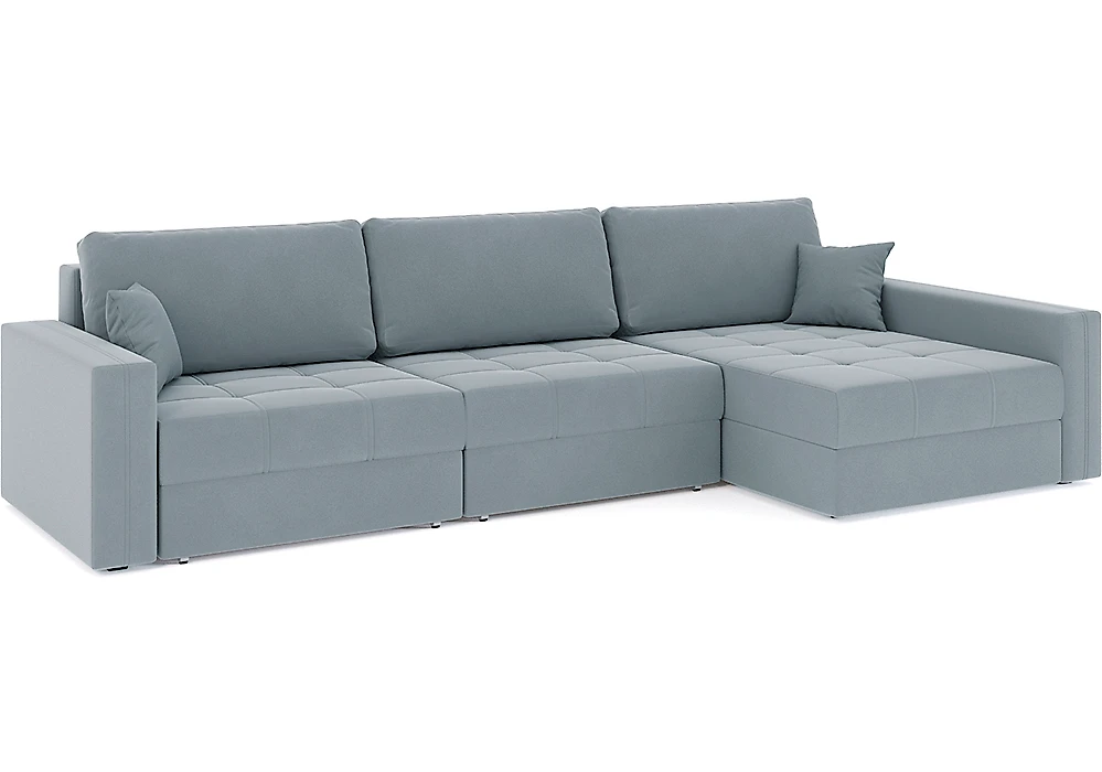 Угловой диван с независимым пружинным блоком Брест-3 Плюш Лайт Грей