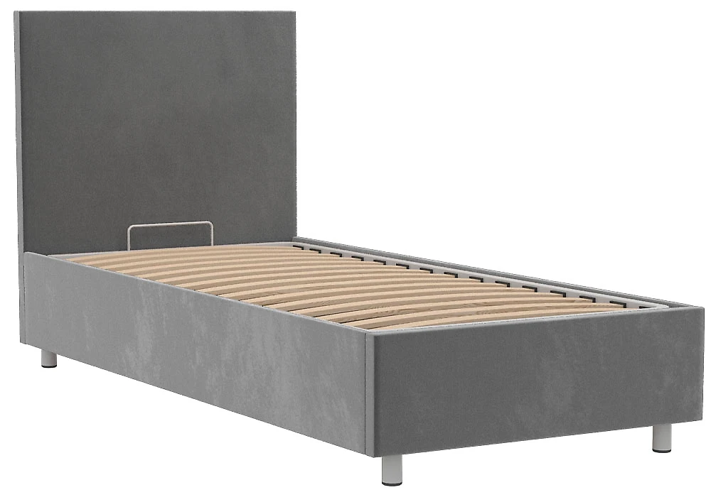 Кровать в современном стиле Белла 90х200 с бельевым ящиком Плюш Лайт Грей