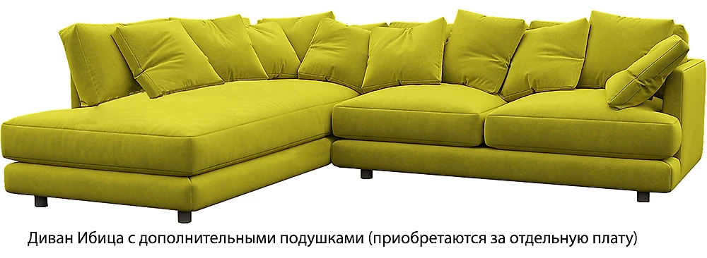 Угловой диван для ежедневного сна Ибица Мастард