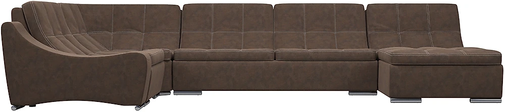 Угловой диван с механизмом французская раскладушка Монреаль-3 Замша Brown