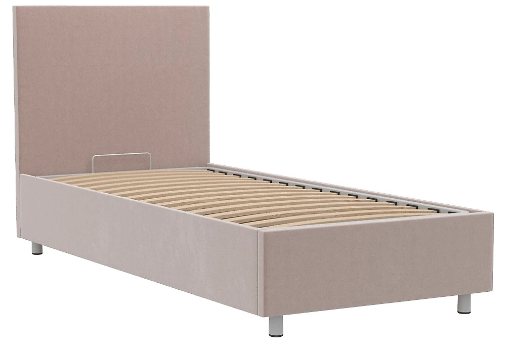 Кровать в современном стиле Белла 90х200 с бельевым ящиком Плюш Стоун