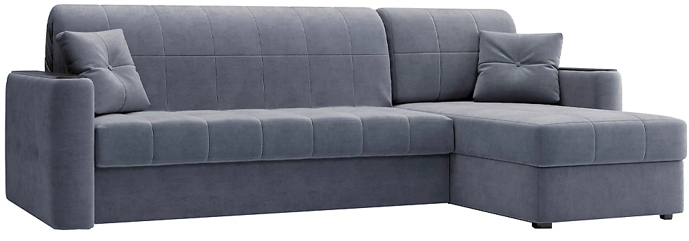 Угловой диван с независимым пружинным блоком Ницца Плюш Грей
