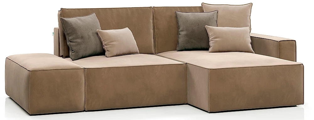 Угловой диван для ежедневного сна Корсо с банкеткой Беж