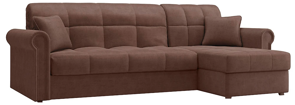 Угловой диван из велюра Палермо Плюш Браун