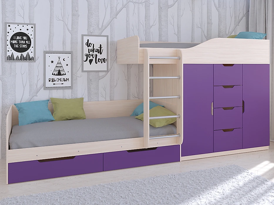Кровать из ЛДСП  Астра-6 Фиолетовый