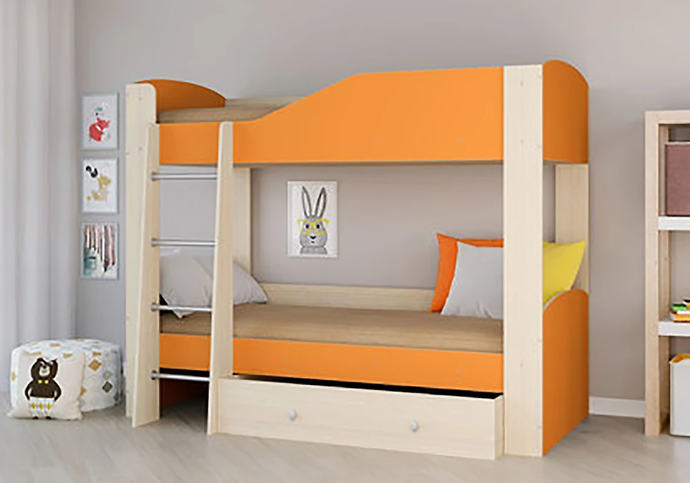 Кровать из ЛДСП  Астра-2 Оранжевый