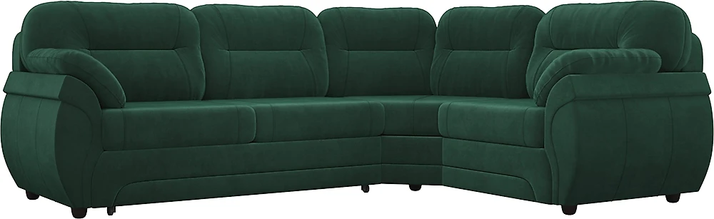 Угловой диван из ткани антикоготь Бруклин Зеленый
