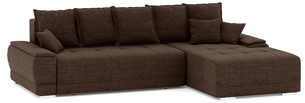 Угловой диван с независимым пружинным блоком Nordviks (Модерн) Кантри Кантри Браун