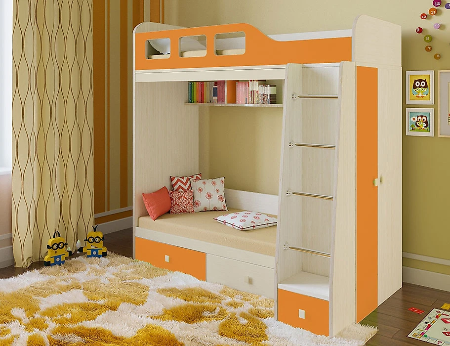 Кровать из ЛДСП  Астра-3 Оранжевый