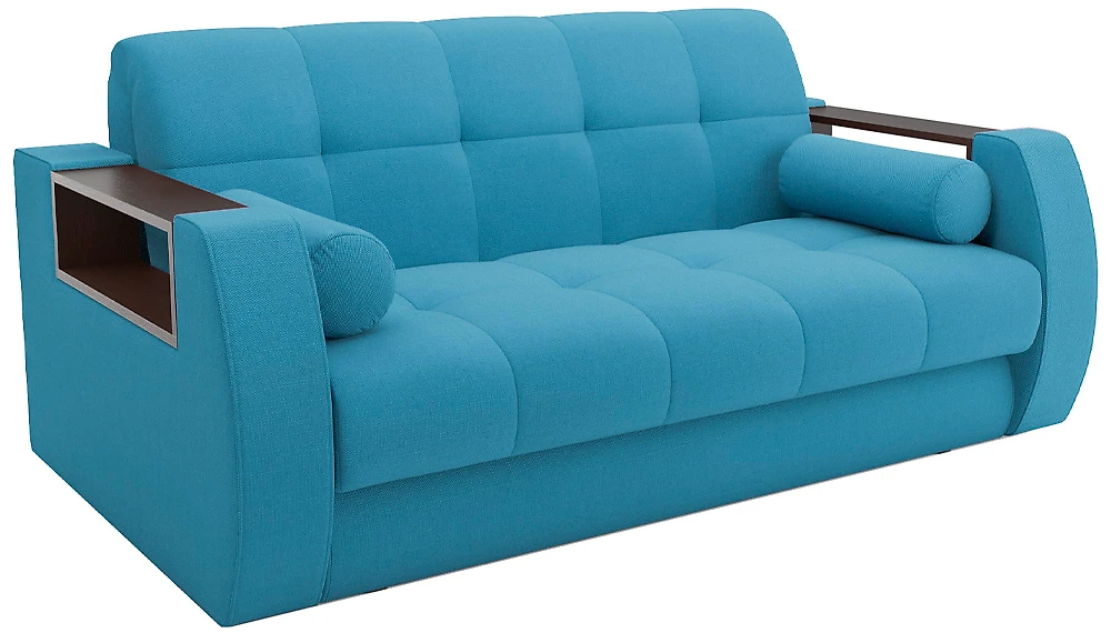 Синий прямой диван Барон-3 Блу