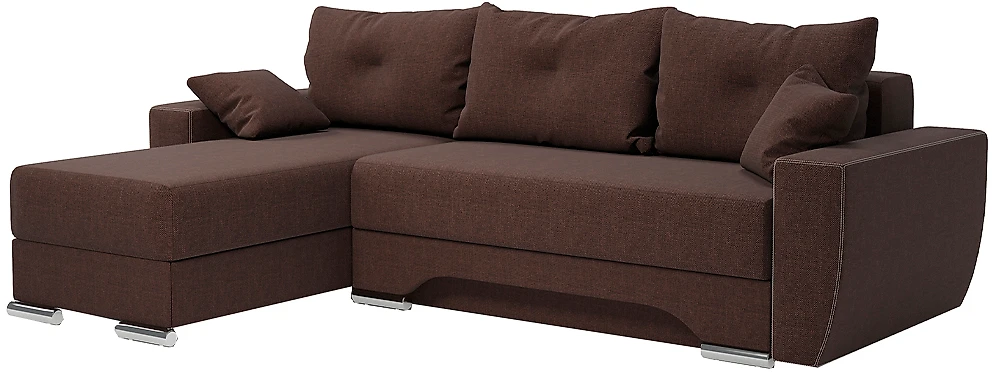 Угловой диван для гостиной Еврошаг Шоколад левый