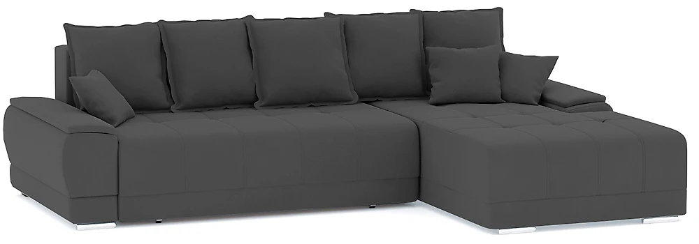 Угловой диван с независимым пружинным блоком Nordviks (Модерн) Плюш Плюш Грей