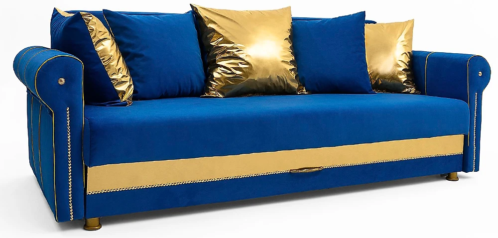 Синий прямой диван Султан Блю