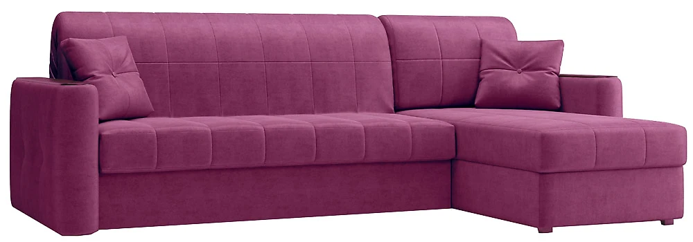 Угловой диван с независимым пружинным блоком Ницца Плюш Фиолет