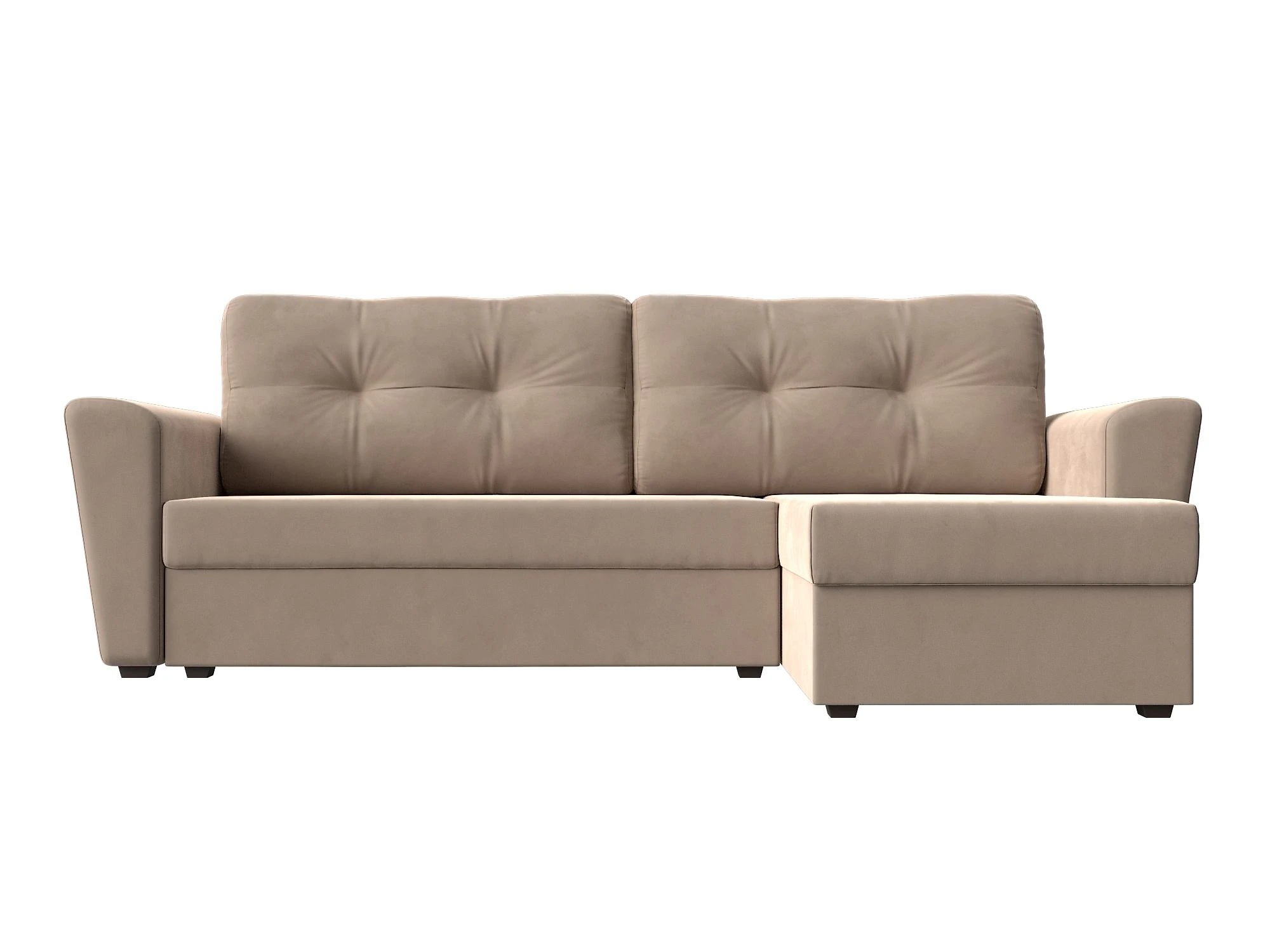 Угловой диван с ящиком для белья Амстердам Лайт Плюш Дизайн 1