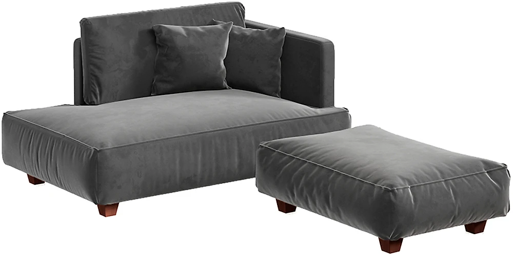Модульный диван с оттоманкой  Лофт Дарк Грей