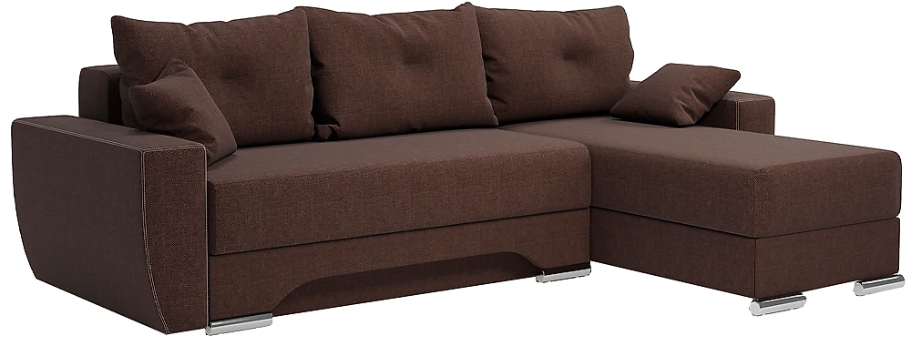 Угловой диван для гостиной Еврошаг Шоколад правый