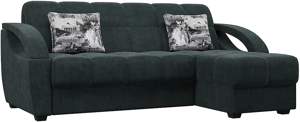 Угловой диван на металлическом каркасе Монреаль Плюш Графит