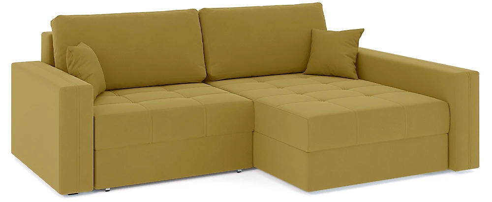 Угловой диван с независимым пружинным блоком Брест-2 Плюш Еллоу